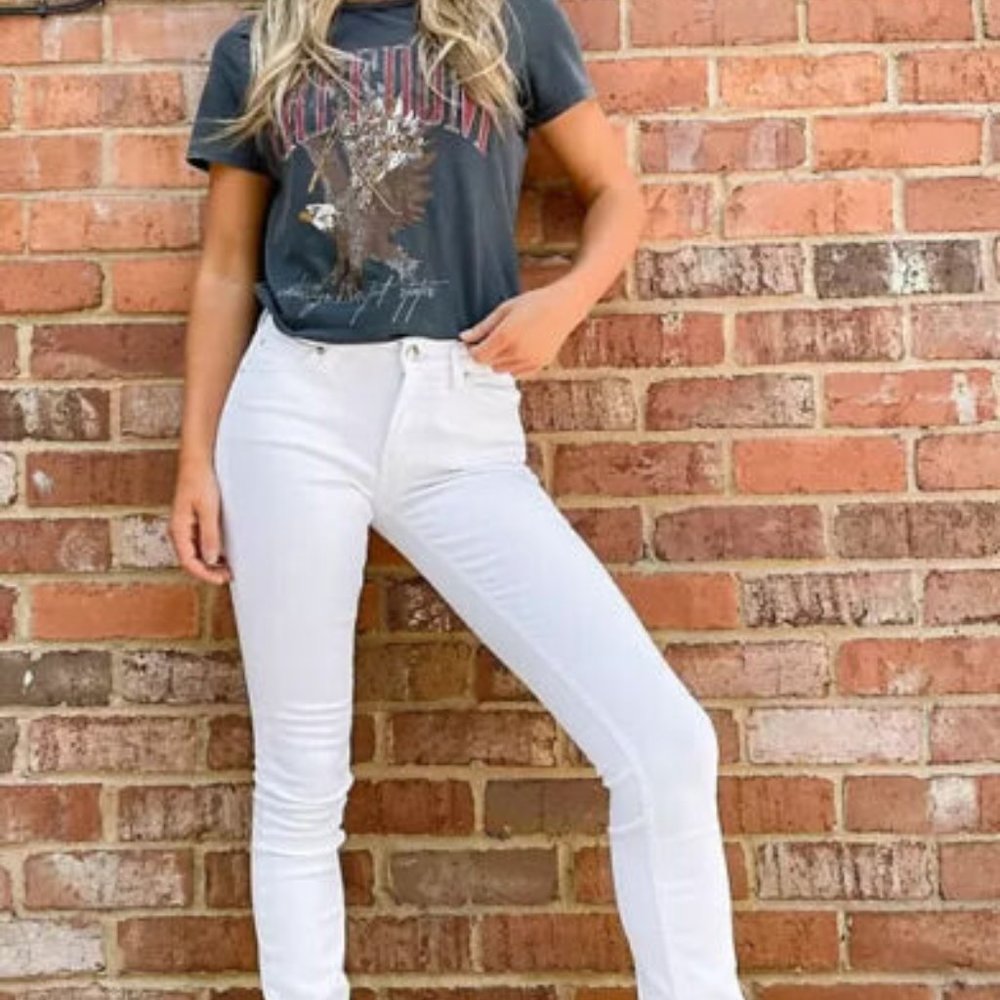 CALVIN KLEIN JEANS WHITE MID RISE SKINNY STRETCH DENIM SUMMER PANTS CKJ 011